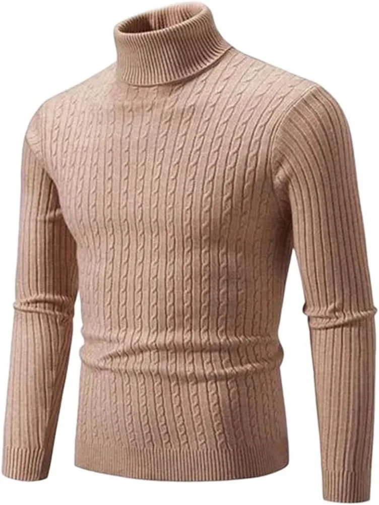 

Мужской свитер с высоким воротником, Slim Fit