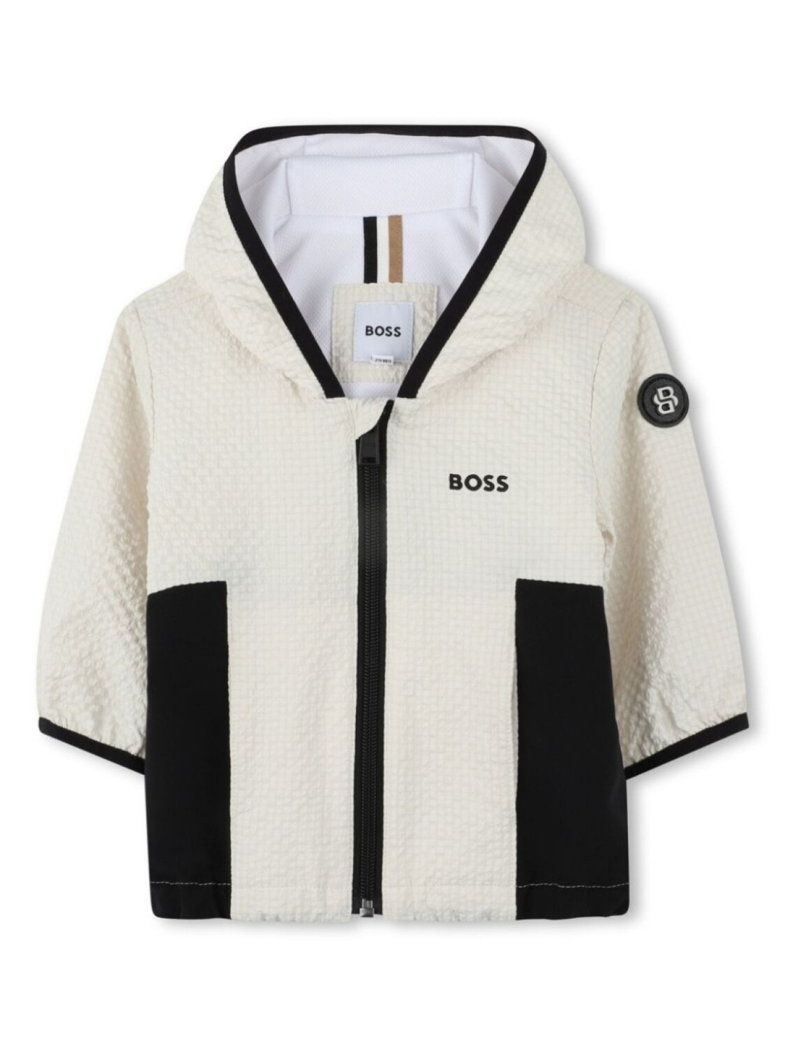 

BOSS Kidswear ветровка с капюшоном и логотипом, нейтральный
