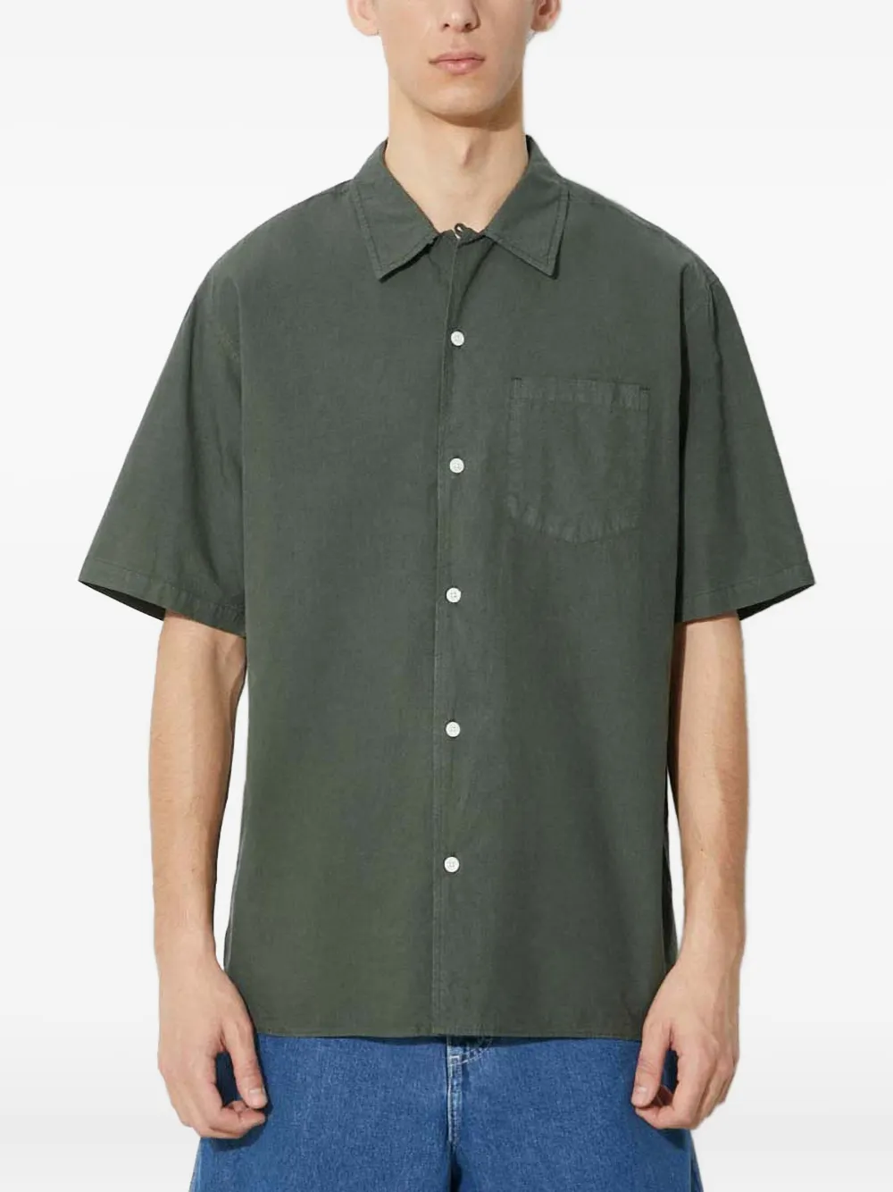 

Рубашка Carsten с короткими рукавами и нагрудным карманом Norse Projects, зеленый