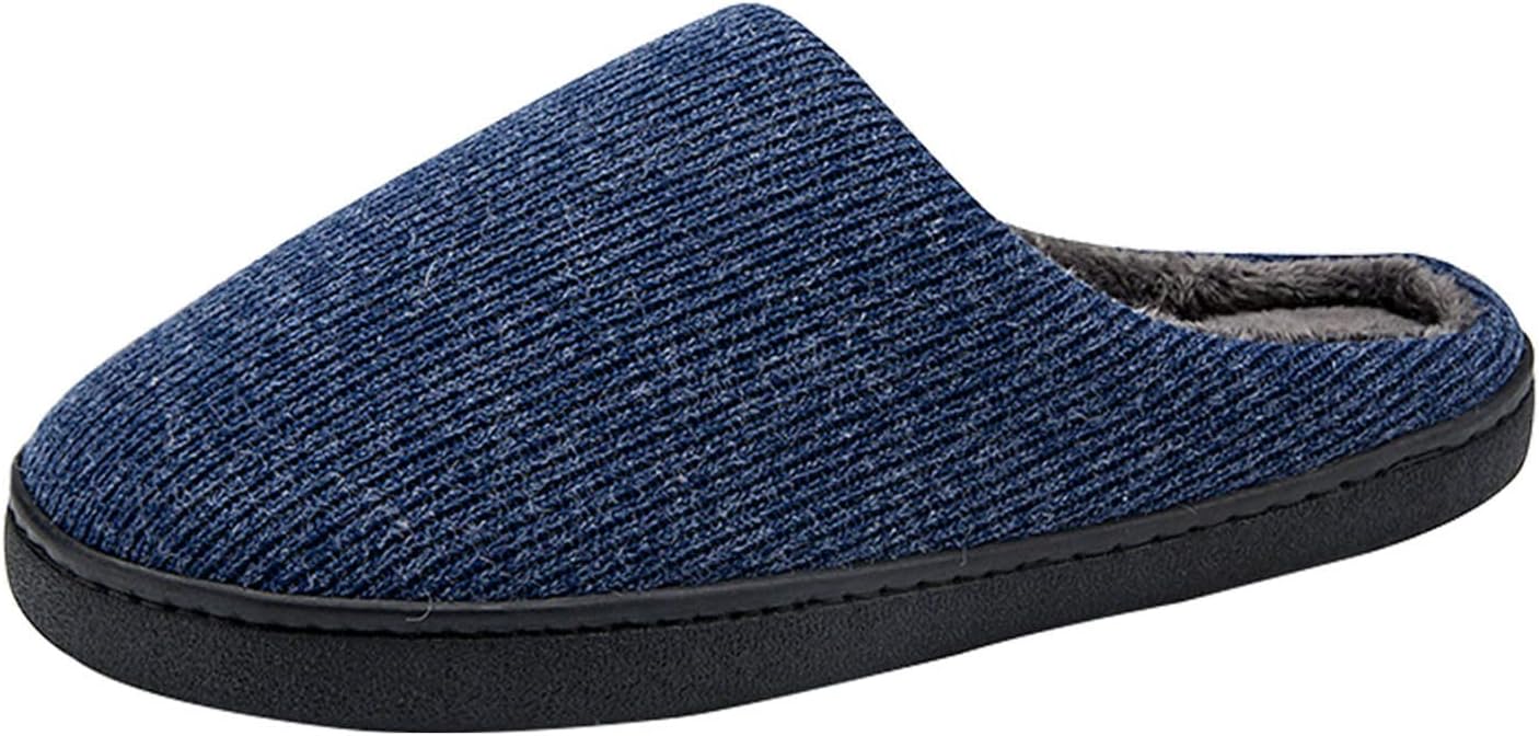 

Домашние тапочки YUKTOPA для мужчин и женщин, с эффектом памяти, теплые, мягкие, с плюшевой подкладкой, закрытый носок, синий