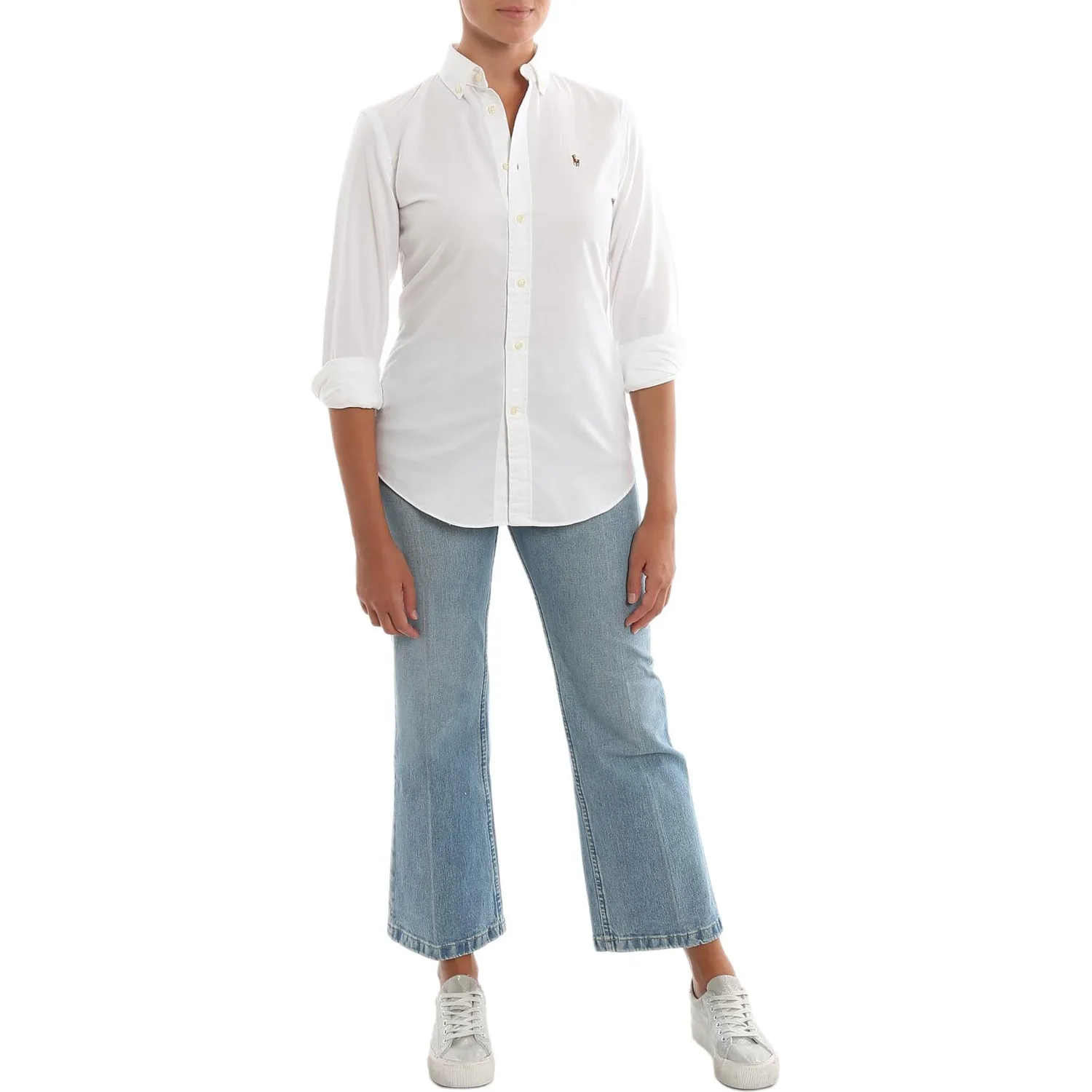 Хлопковая рубашка slim-fit Polo Ralph Lauren, белый — фото 3