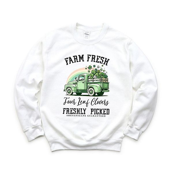 

Свитшот Farm fresh green truck Simply Sage Market, White, Белый, Свитшот Farm fresh green truck Simply Sage Market, White