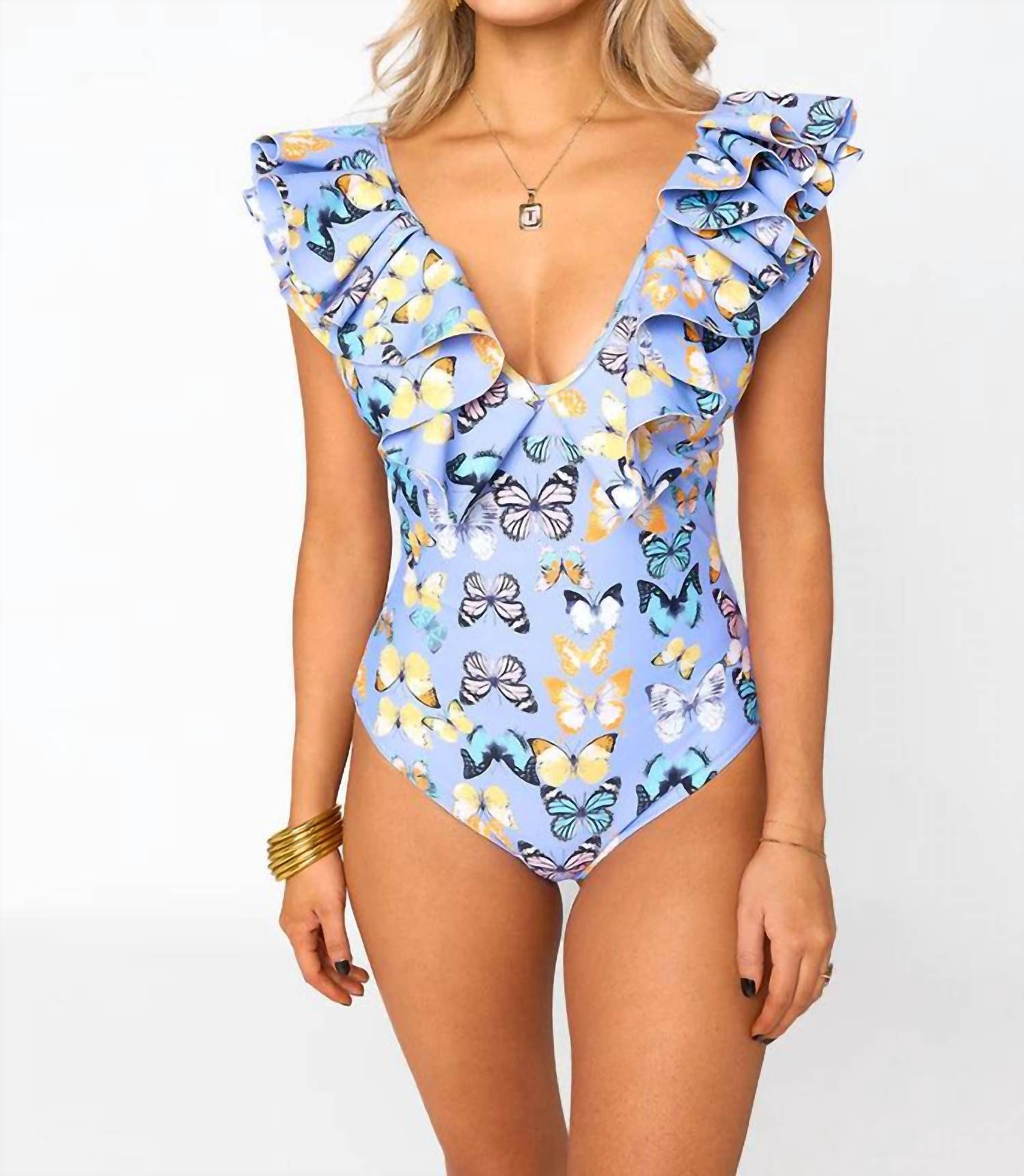 

Классический купальник с оборками в стиле "Раскрашенная леди" BUDDYLOVE, painted lady