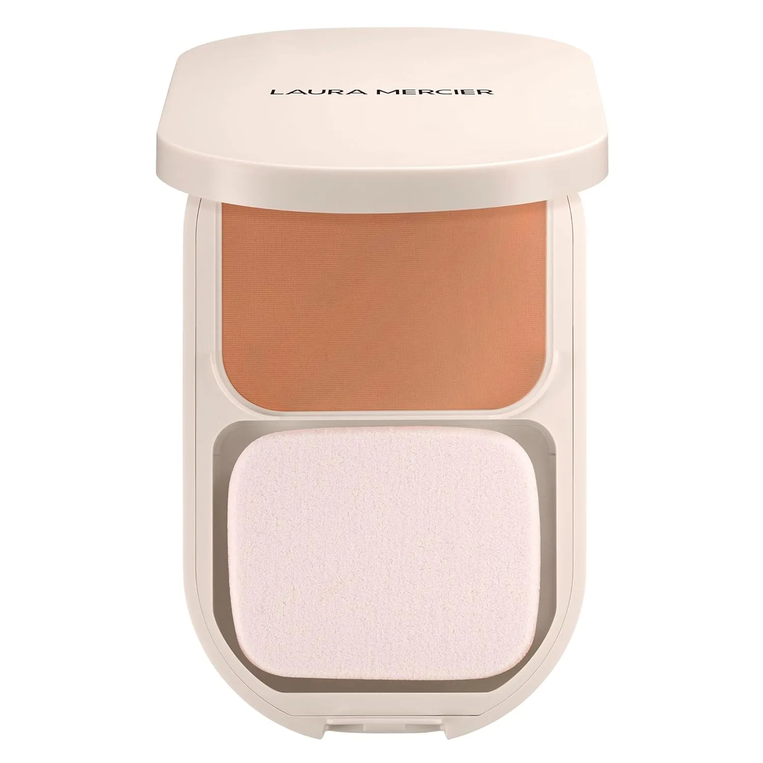 Laura Mercier Real Flawless Feather Matte Powder Foundation, полупрозрачное и среднее покрытие, 16 часов стойкости, контроль увлажнения и блеска, компактная пудра, с гиалуроновой кислотой, 4N Palmier - Medium with neutral undertones