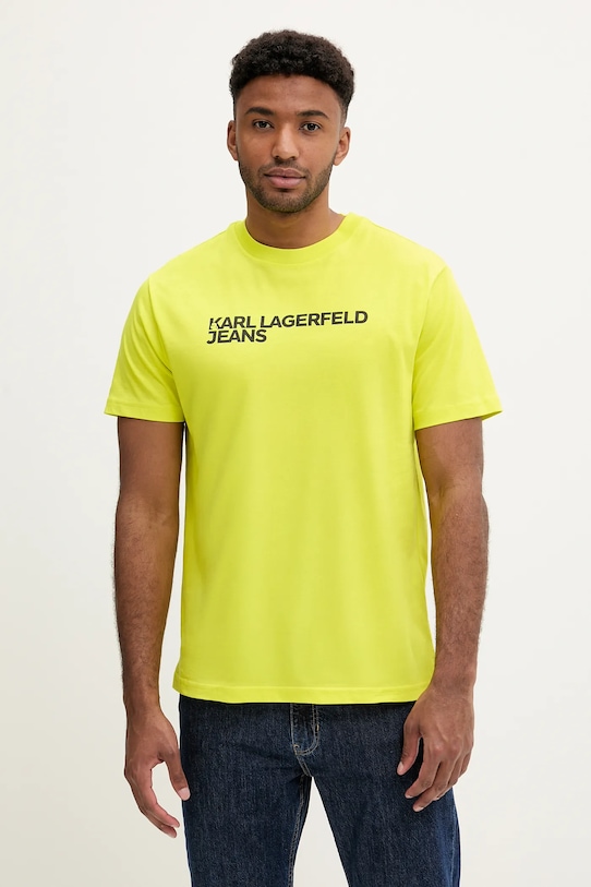 

Хлопковая футболка Karl Lagerfeld Jeans, зеленый