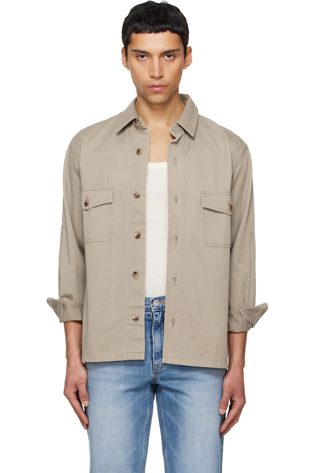 

Рубашка из выстиранного хлопкового твила Tonywack, бежевый