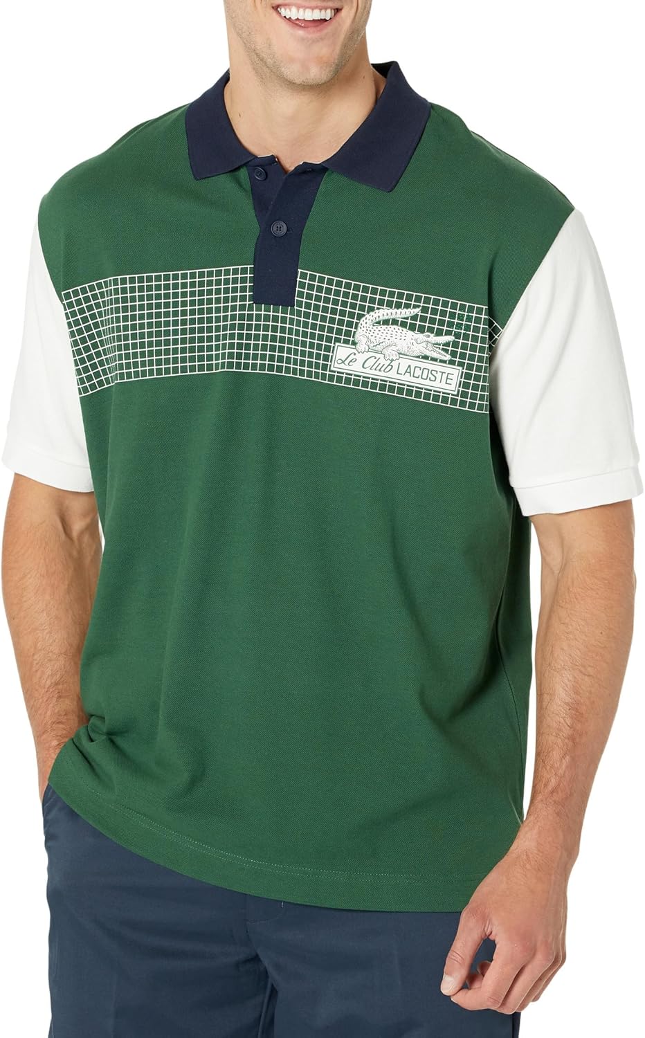 

Lacoste мужская коллекция Contemporary мужская короткий рукав свободный крой пике поло с принтом, Green/Flour-Navy Blue, Зеленый, Lacoste мужская коллекция Contemporary мужская короткий рукав свободный крой пике поло с принтом, Green/Flour-Navy Blue