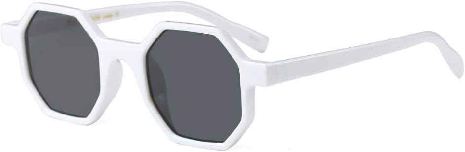 

Модные ретро-солнцезащитные очки Freckles Mark для мужчин и женщин с защитой UV400, классические восьмиугольные винтажные очки в маленькой квадратной оправе, White/Grey