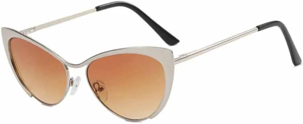 

Солнцезащитные очки с защитой от УФ-излучения UV400 | Оправа «кошачий глаз» | Линзы конфетных цветов для занятий спортом на открытом воздухе и вождения DSVIGF, Silver Tea