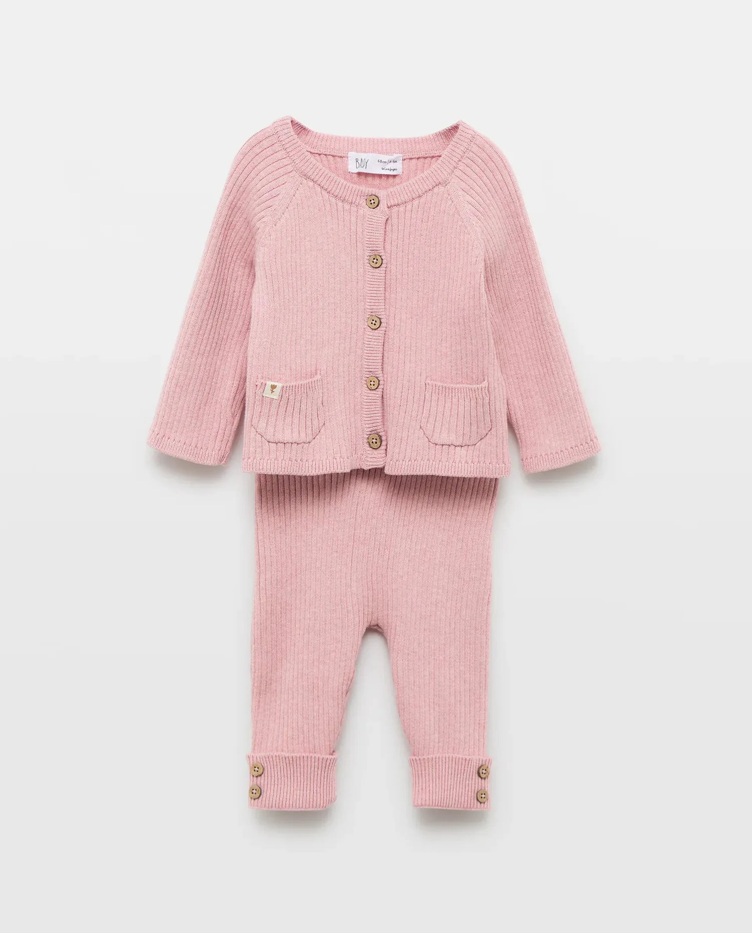 Комплект из 2-х предметов: трикотажная кофта для малыша Baby El Corte Inglés, розовый