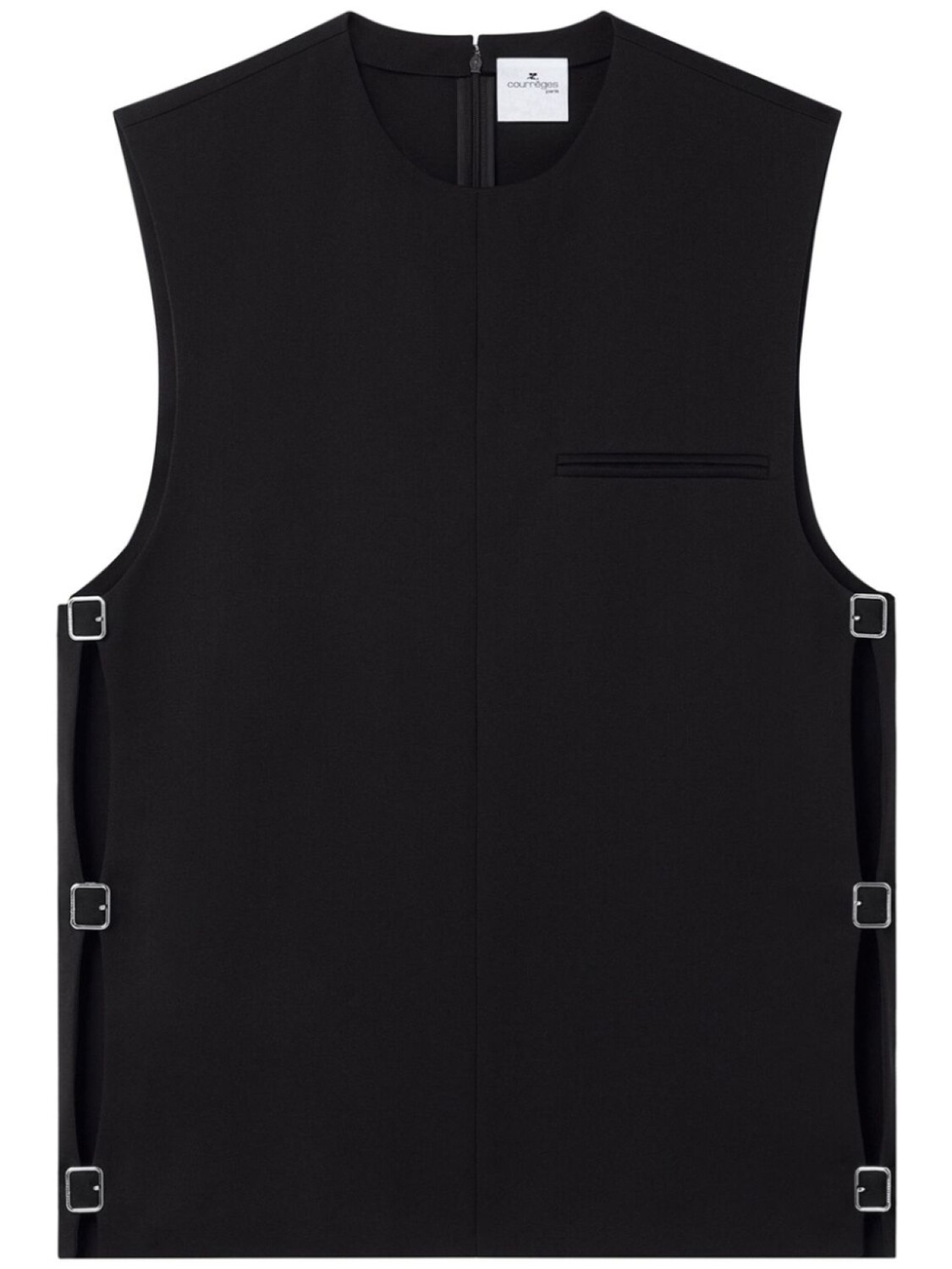 

Courrèges шерстяной топ с пряжкой, черный