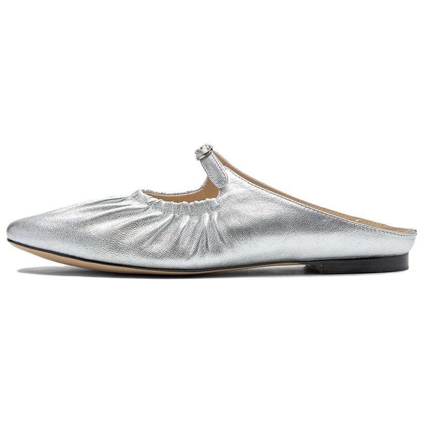 NINE WEST Закрытые тапочки женские серебристые, цвет Silver