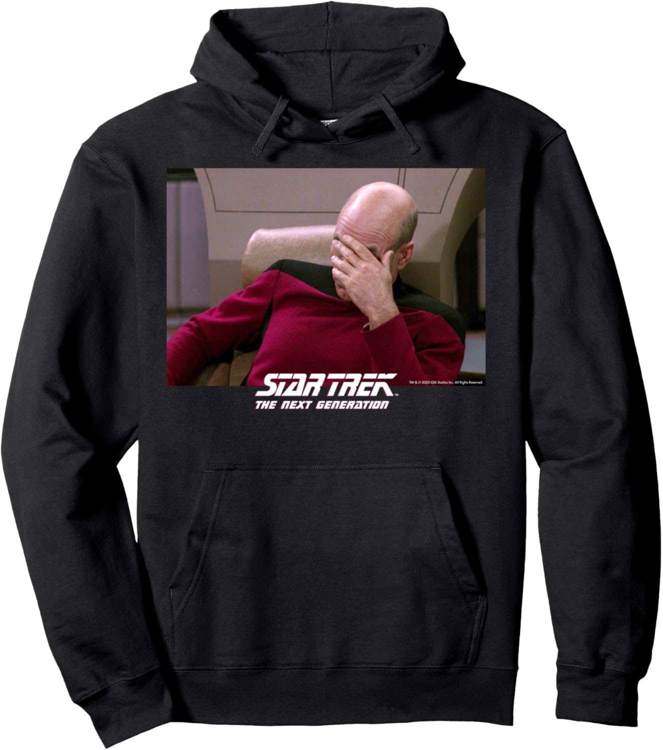 

Худи с надписью Star Trek: The Next Generation Captain Picard Face Palm, черный