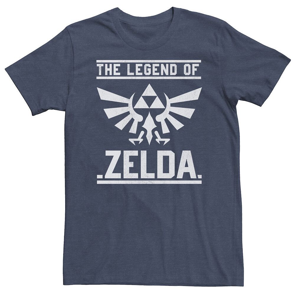 

Футболка Big & Tall Nintendo The Legend Of Zelda Hyrule Box с гербом, цвет Navy Heather