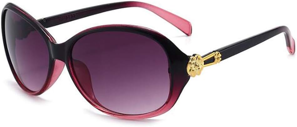 

Модные женские овальные солнцезащитные очки с защитой от УФ-излучения, цветочные бриллиантовые оправы (оправа в форме чайного листа, двойные чайные хлопья) SLCHJXS, Gray,purple