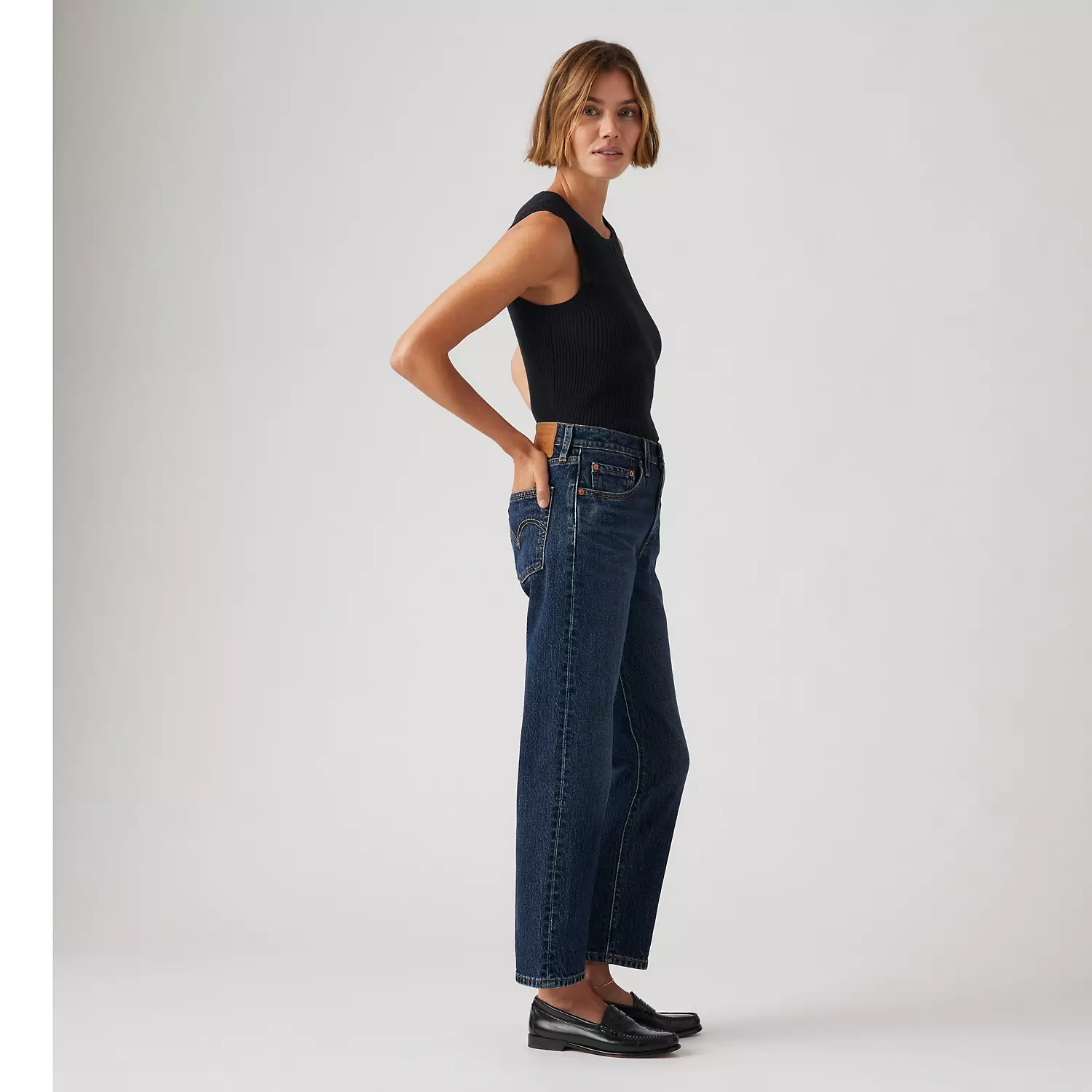 501 Оригинальные укороченные женские джинсы Levi's, цвет Apply Now - Dark Wash — фото 4