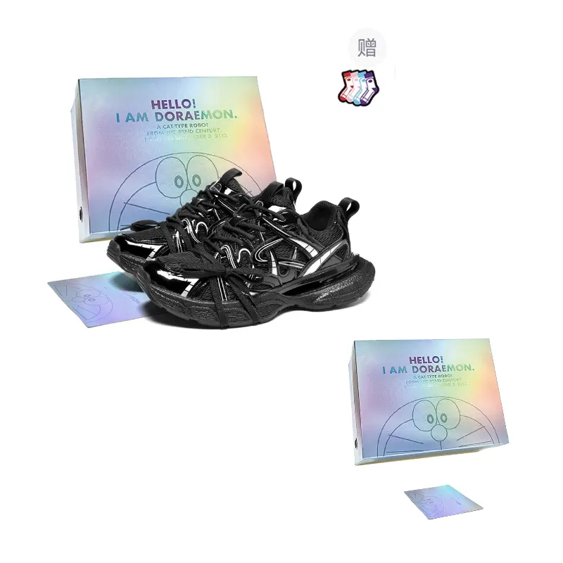 

Doraemon Дораэмон Низкие массивные кроссовки унисекс Jet Black на шнуровке, цвет Jet Black (Lace-Up)