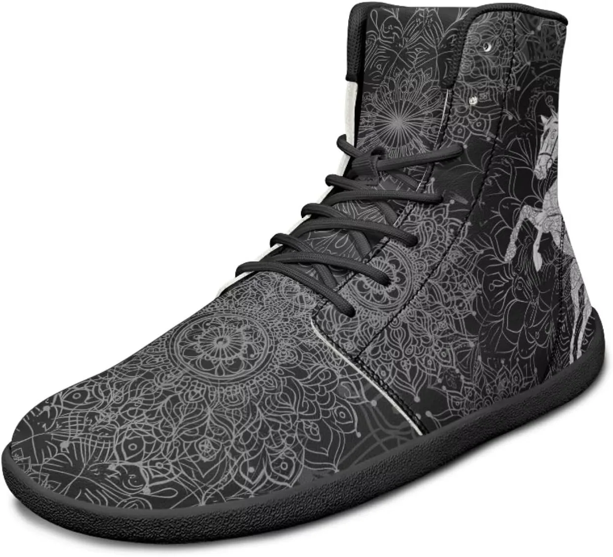 Мужские и женские босоножки Mens Wolves с высоким верхом, минималистичные кроссовки для трейл-раннинга с принтом лошади, босоножки с широкой носочной частью, кроссовки с принтом дракона Glomenade — фото 4