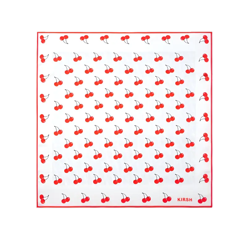 

KIRSH Шёлковый шарф, Korean Style Cherry Print Silk Scarf Strapless Top Multipurpose Large Scarf