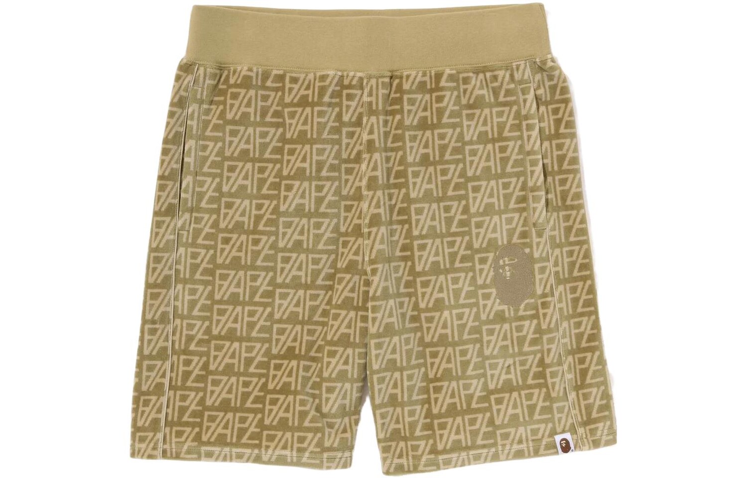 

Велюровые шорты с монограммой и логотипом BAPE A Bathing Ape, синий