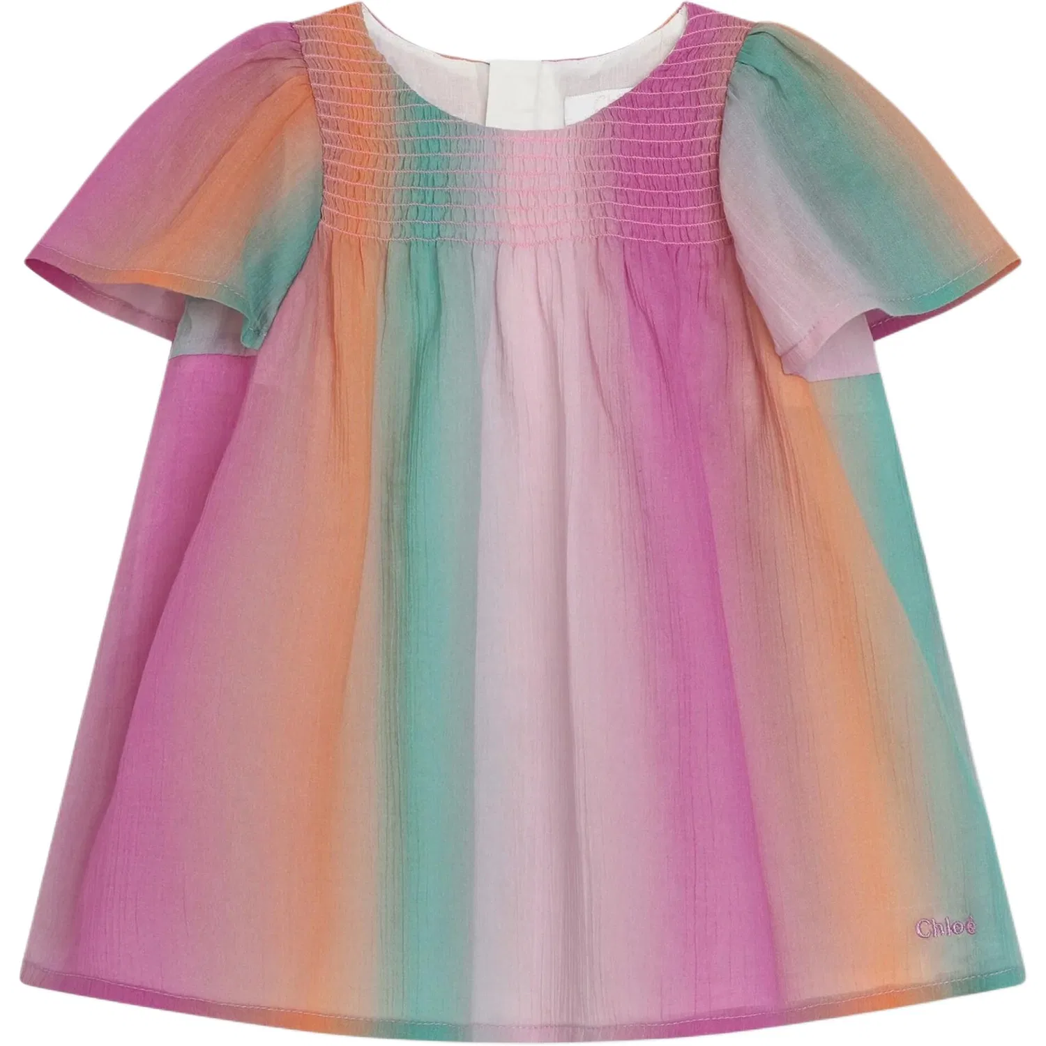 Платье с коротким рукавом Chloé розовое
