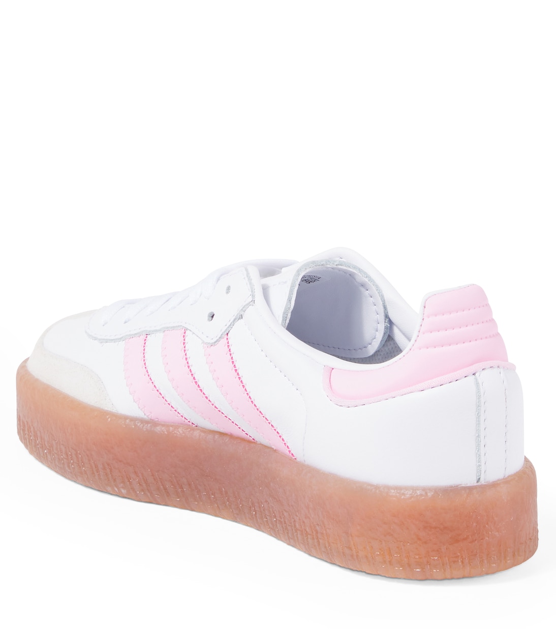 Кроссовки Sambae из кожи и замши Adidas Originals Kids, Ftwr White/Clear Pink — фото 3
