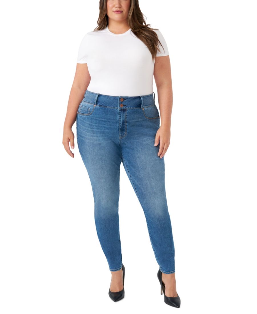 

Джинсы-леггинсы с высокой посадкой и облегающим силуэтом больших размеров Seven7, Ocean Drift Medium Wash