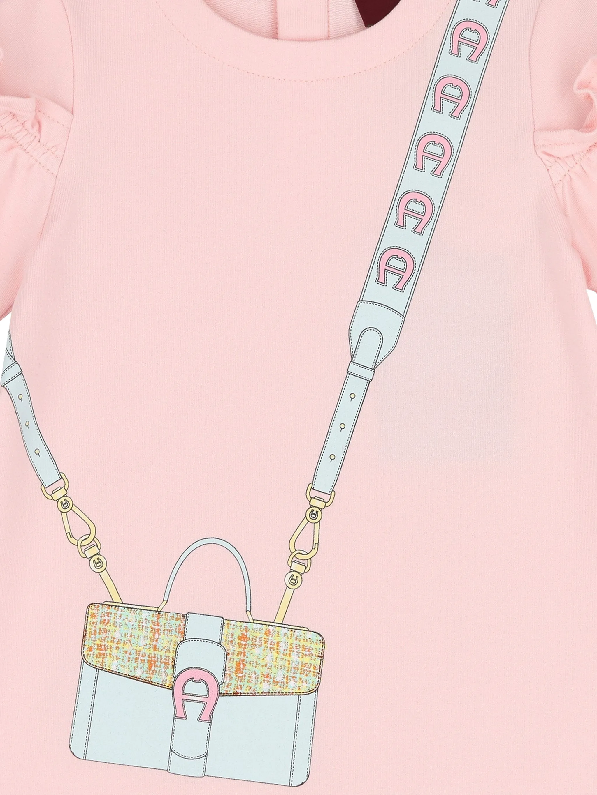 Платье с оборками и принтом Aigner Kids, розовый — фото 3