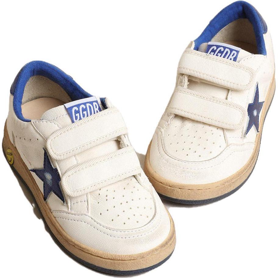 Детские кроссовки для скейтбординга Ball Star Low top Golden Goose, белый/синий — фото 3