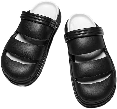 

Женские и мужские сабо с поддержкой свода стопы, садовые туфли на скользящей подошве, сандалии с амортизирующей стелькой при плантарном фасциите, нескользящие пляжные шлепанцы с съемными стельками для улицы и дома Bydzkj, черный