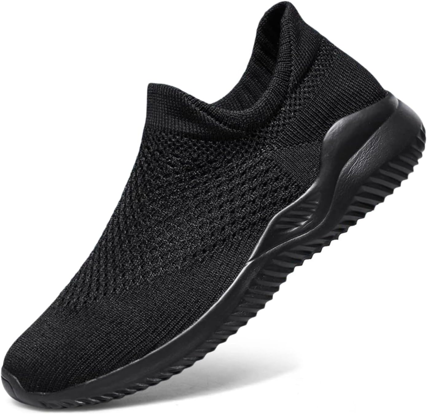 

Мужские легкие спортивные кроссовки из сетки, дышащие беговые кеды без шнурков, повседневные спортивные прогулочные туфли, черные и серые Generic