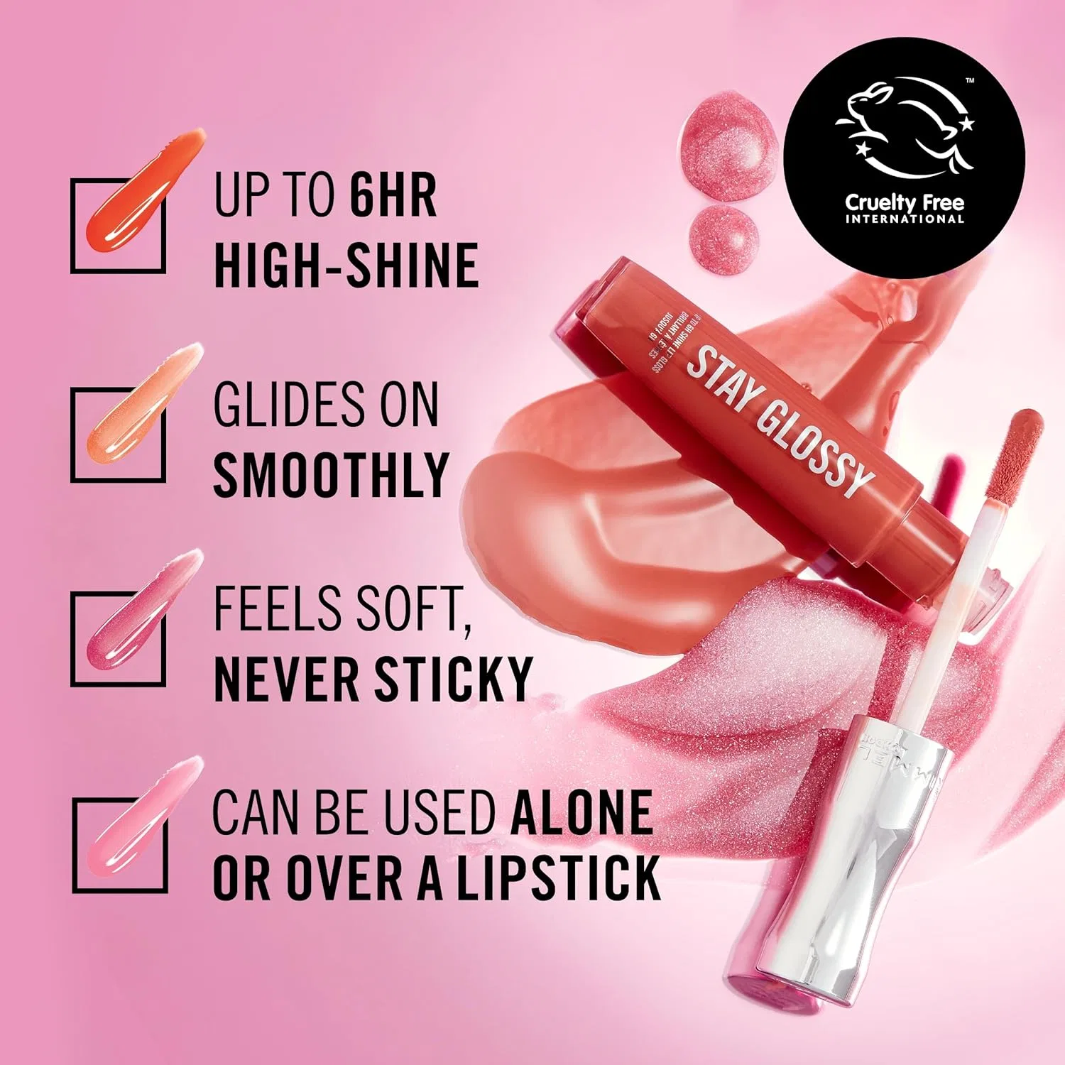 Блеск для губ Ri ммel StayGloss Slip Gloss 0.18 fl oz, оттенок Blushing Belgraves Rimmel — фото 4