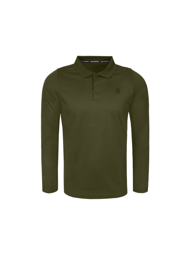 

Рубашка поло с длинными рукавами 745000 темно-зеленого цвета Karl Lagerfeld