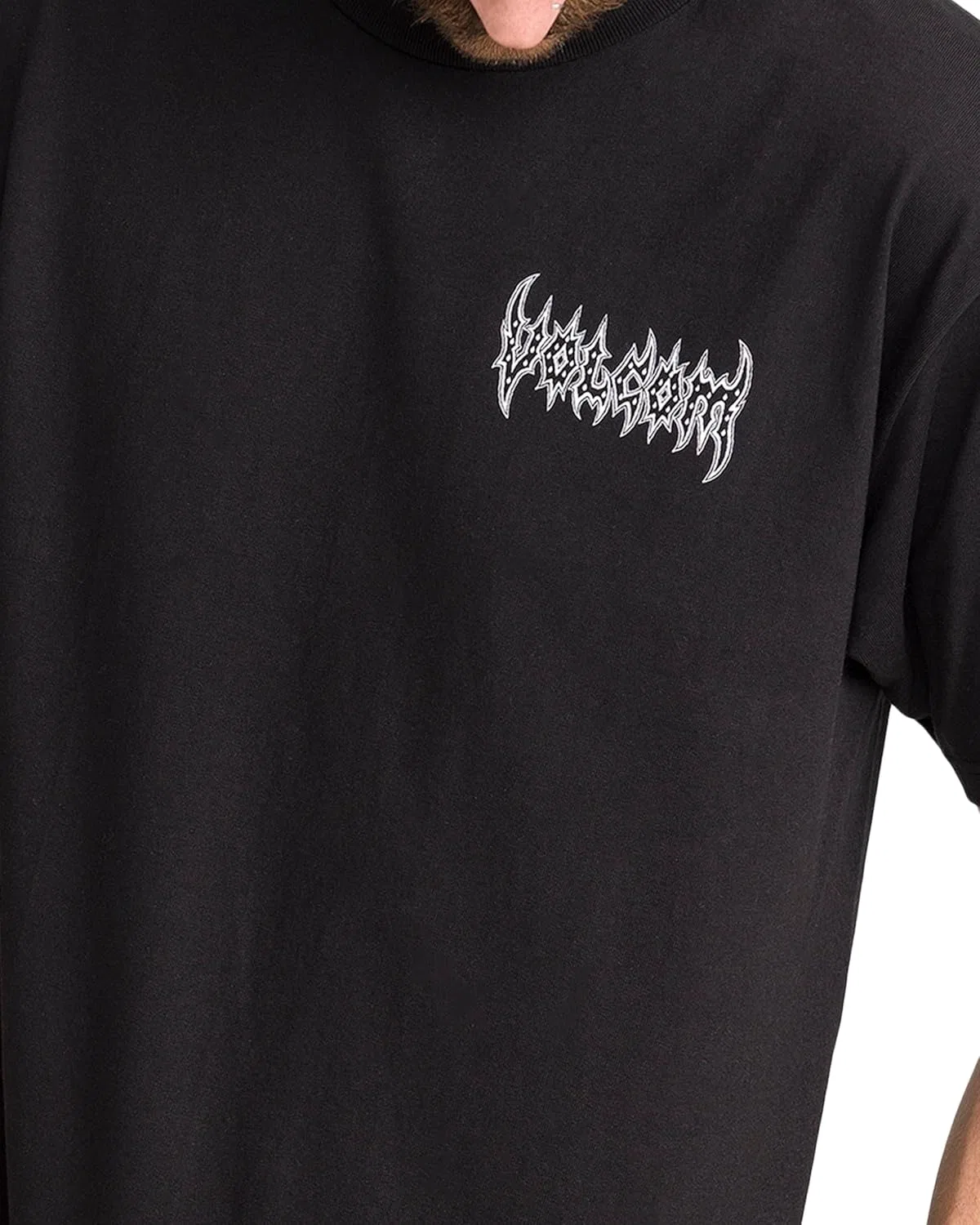 Мужская футболка с коротким рукавом Volcom, спортивная одежда для активного отдыха, черный — фото 2