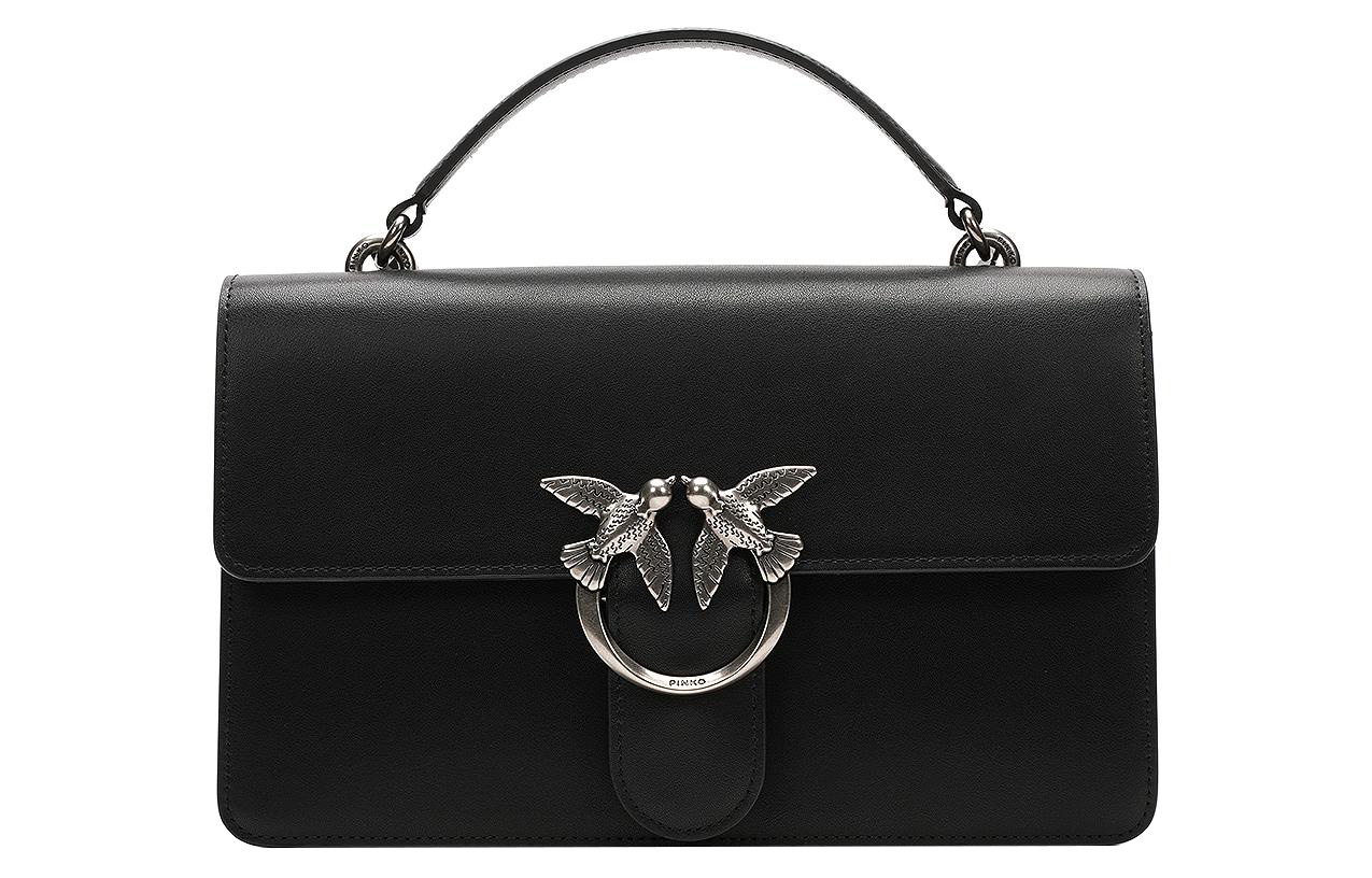 

PINKO Сумка через плечо из телячьей кожи, кроссбоди, женская, черная