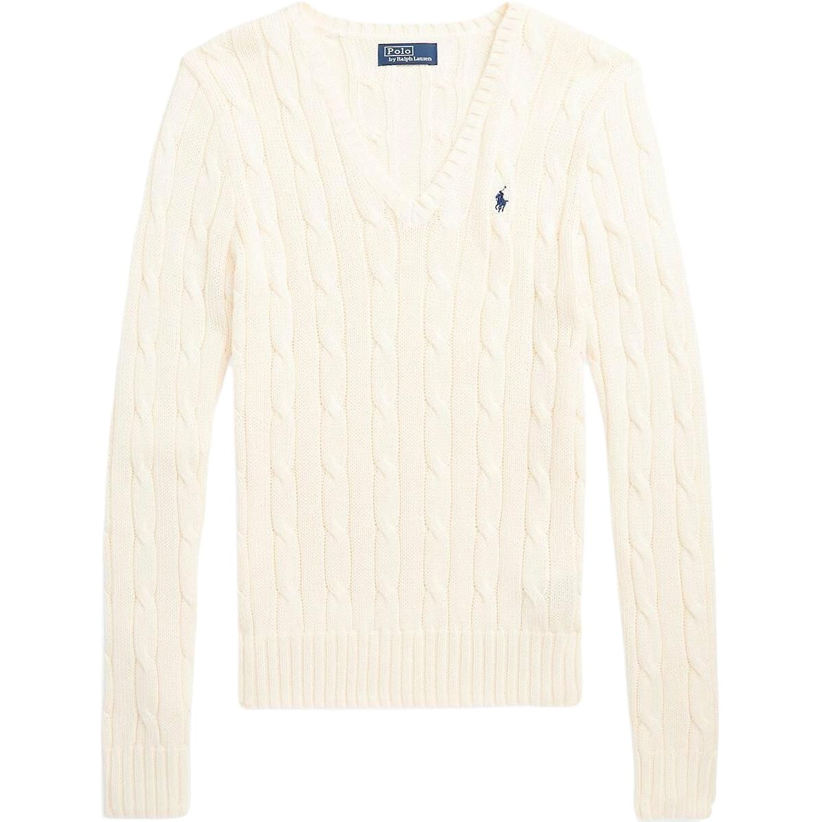 

Вязаный свитер с V-образным вырезом Polo Ralph Lauren, Ecru