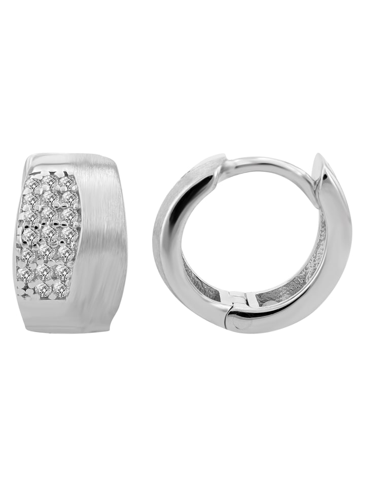 

Adeliás Женские серьги - серьги-кольца на шарнирах из серебра 925 пробы с кубическим цирконием в серебре