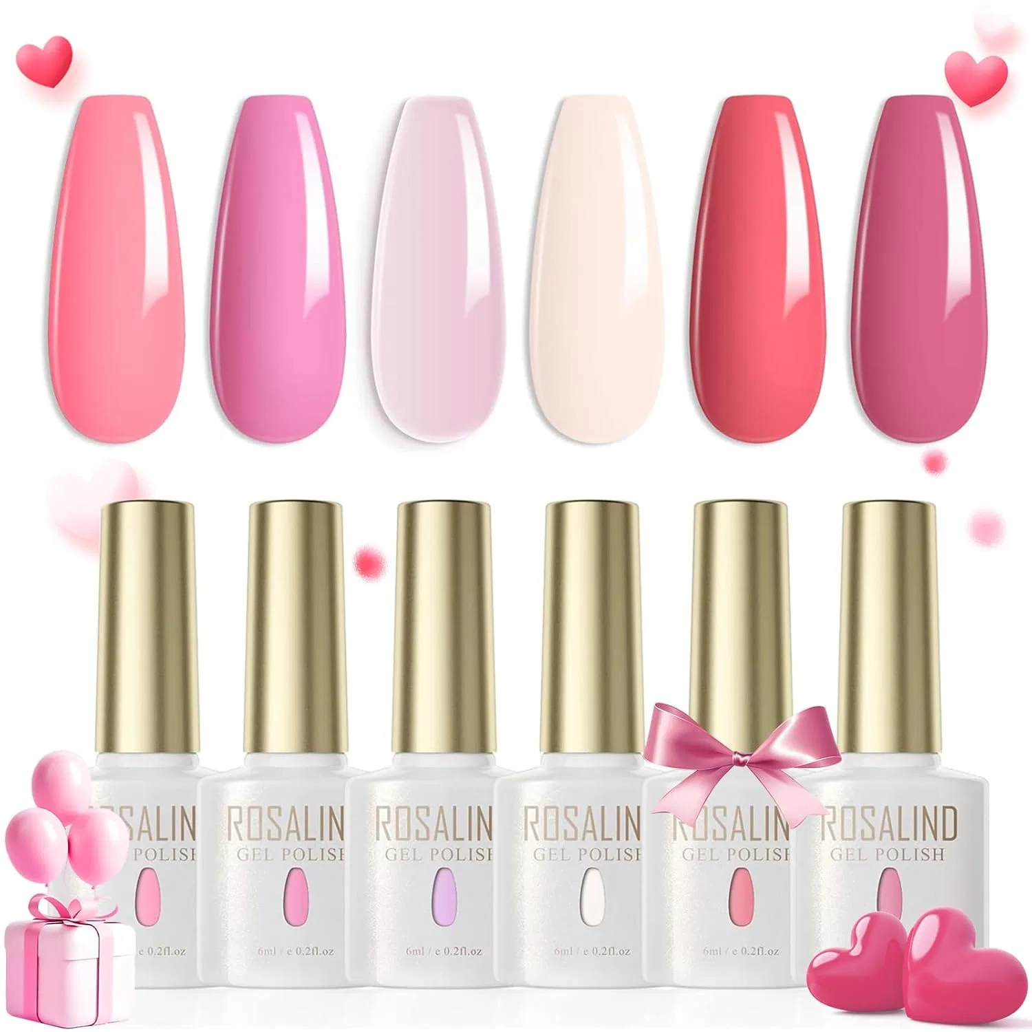 Набор пастельных гель-лаков ROSALIND UV LED, 6 цветов Rosalind, 03
