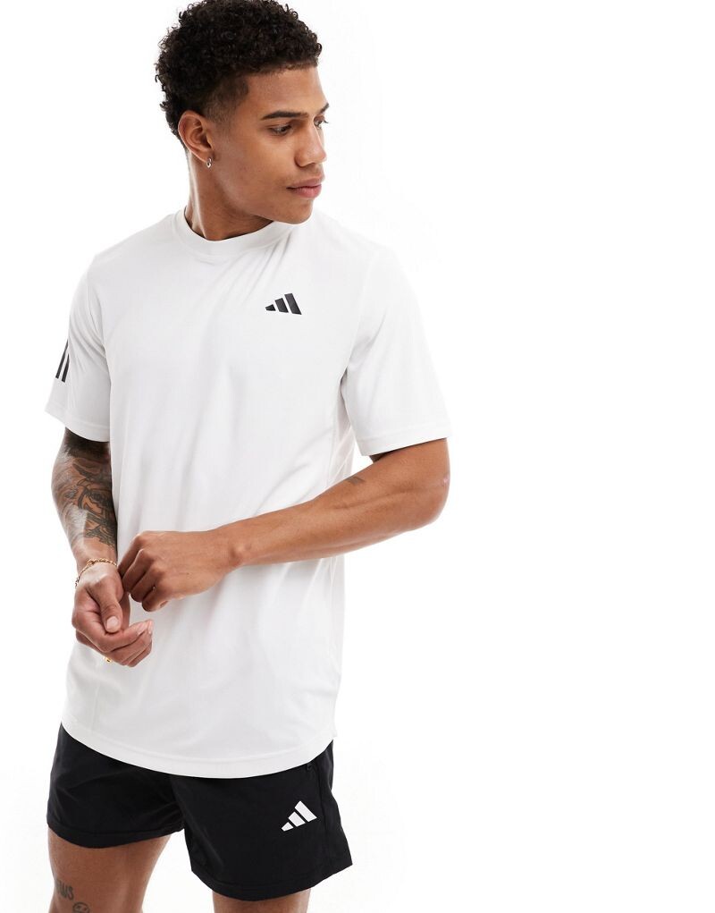 

Белая теннисная футболка с 3 полосками adidas Club adidas