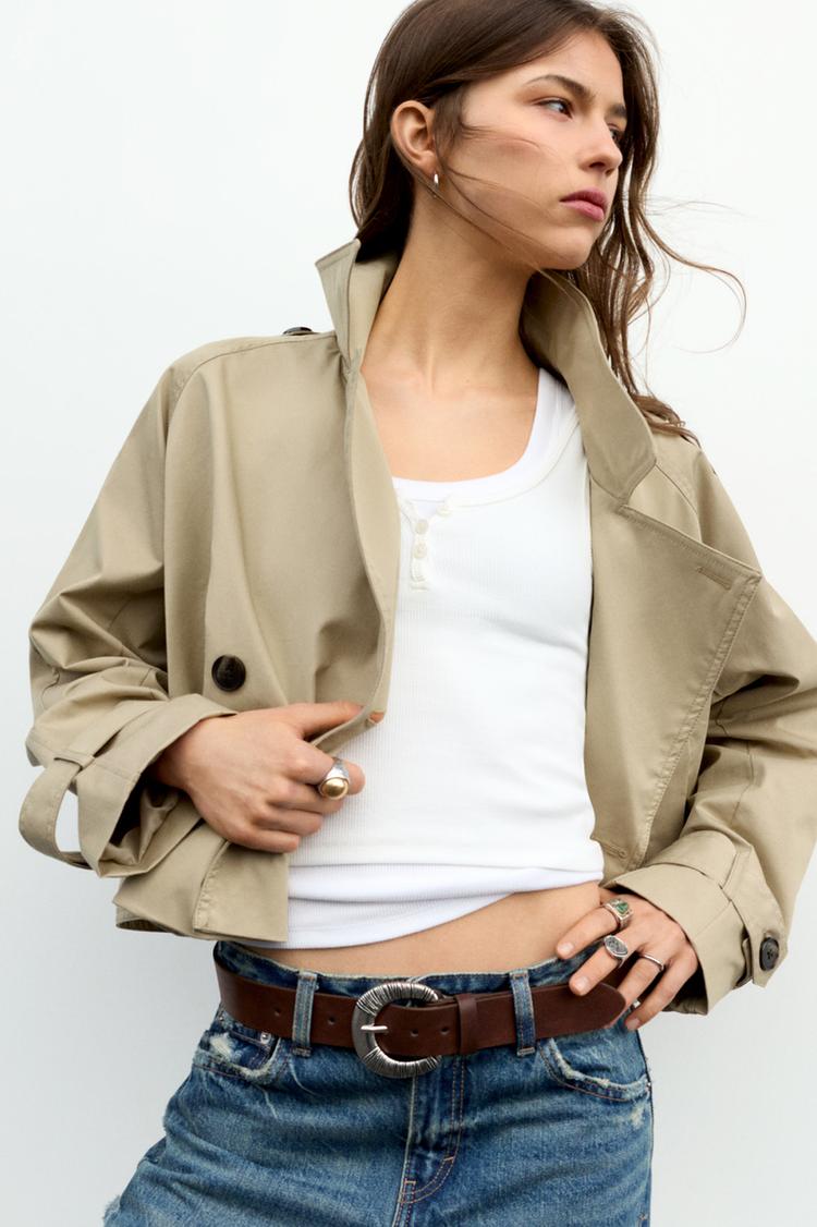 

Коричневый ремень с фактурной пряжкой Pull And Bear, коричневый
