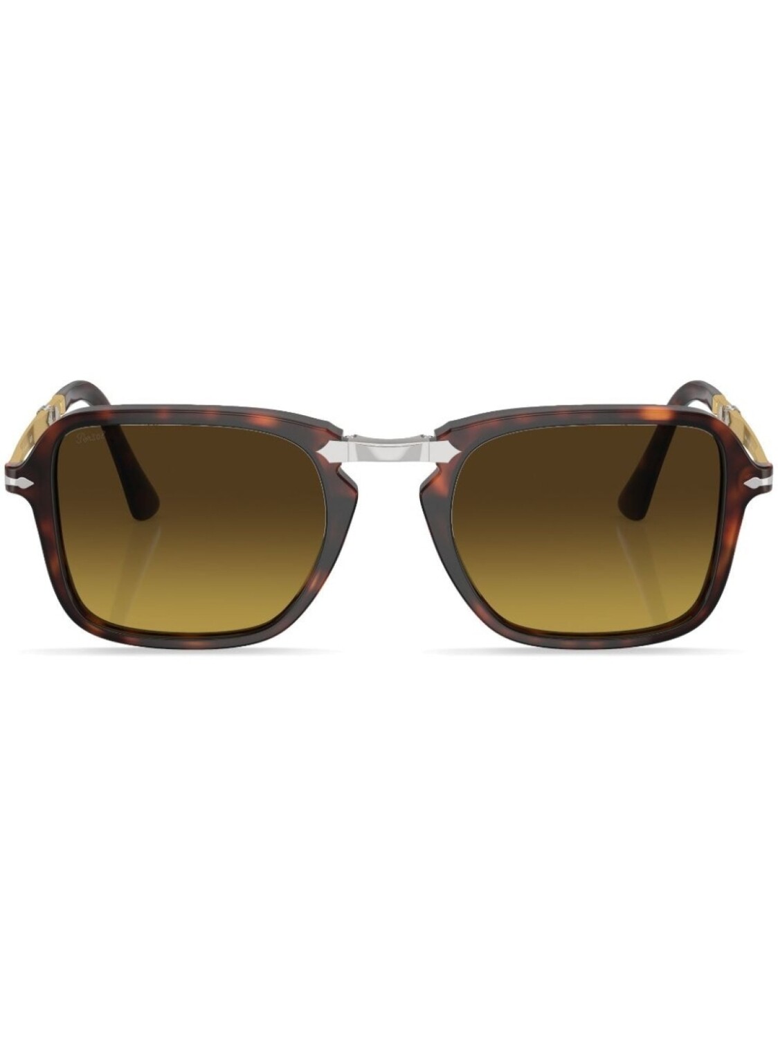 

Persol tortoiseshell-effect square-frame sunglasses, зеленый
