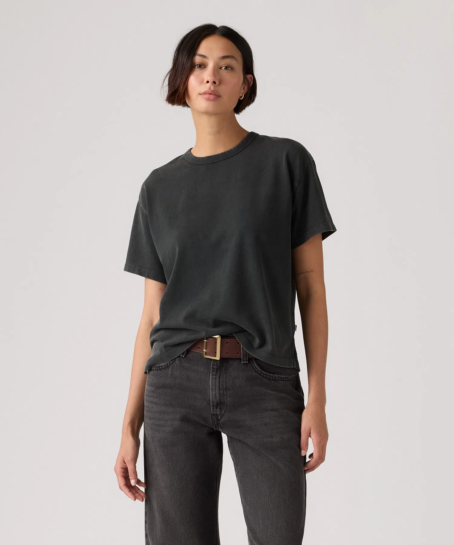 Женская винтажная футболка Levi's с коротким рукавом чёрная
