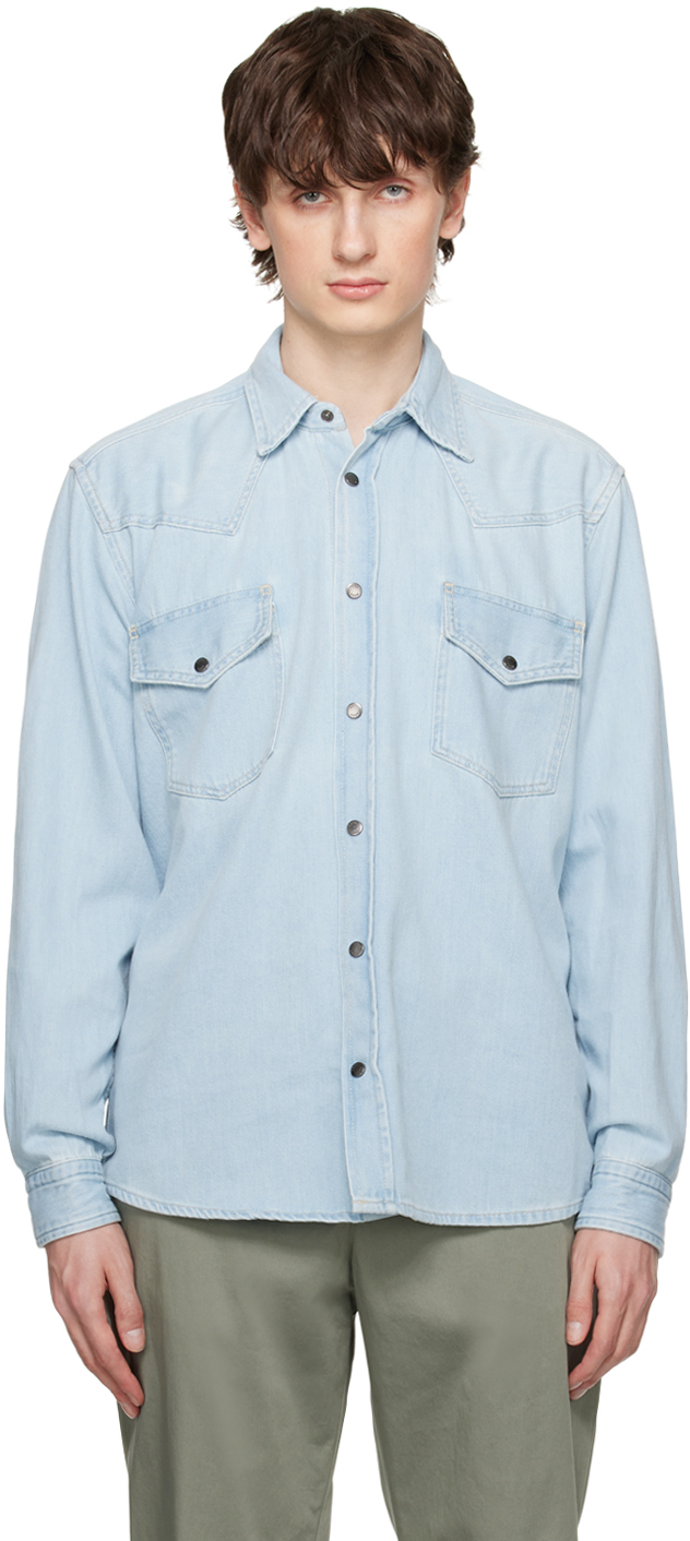 

Синяя свободная джинсовая рубашка BOSS, Light/Pastel blue