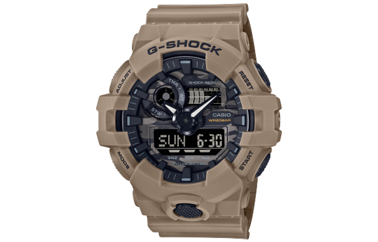 

Мужские часы GA-700CA-5APR серии Liquid Crystal/Analog Dual Display цвета кофе CASIO, Umber