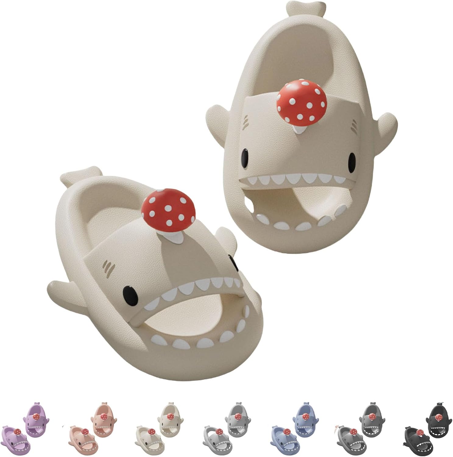 

Сандалии Mushroom Shark для мужчин и женщин - нескользящие удобные сандалии с толстой мягкой подошвой - унисекс для ванной, душа, бассейна и пляжа Generic, белый