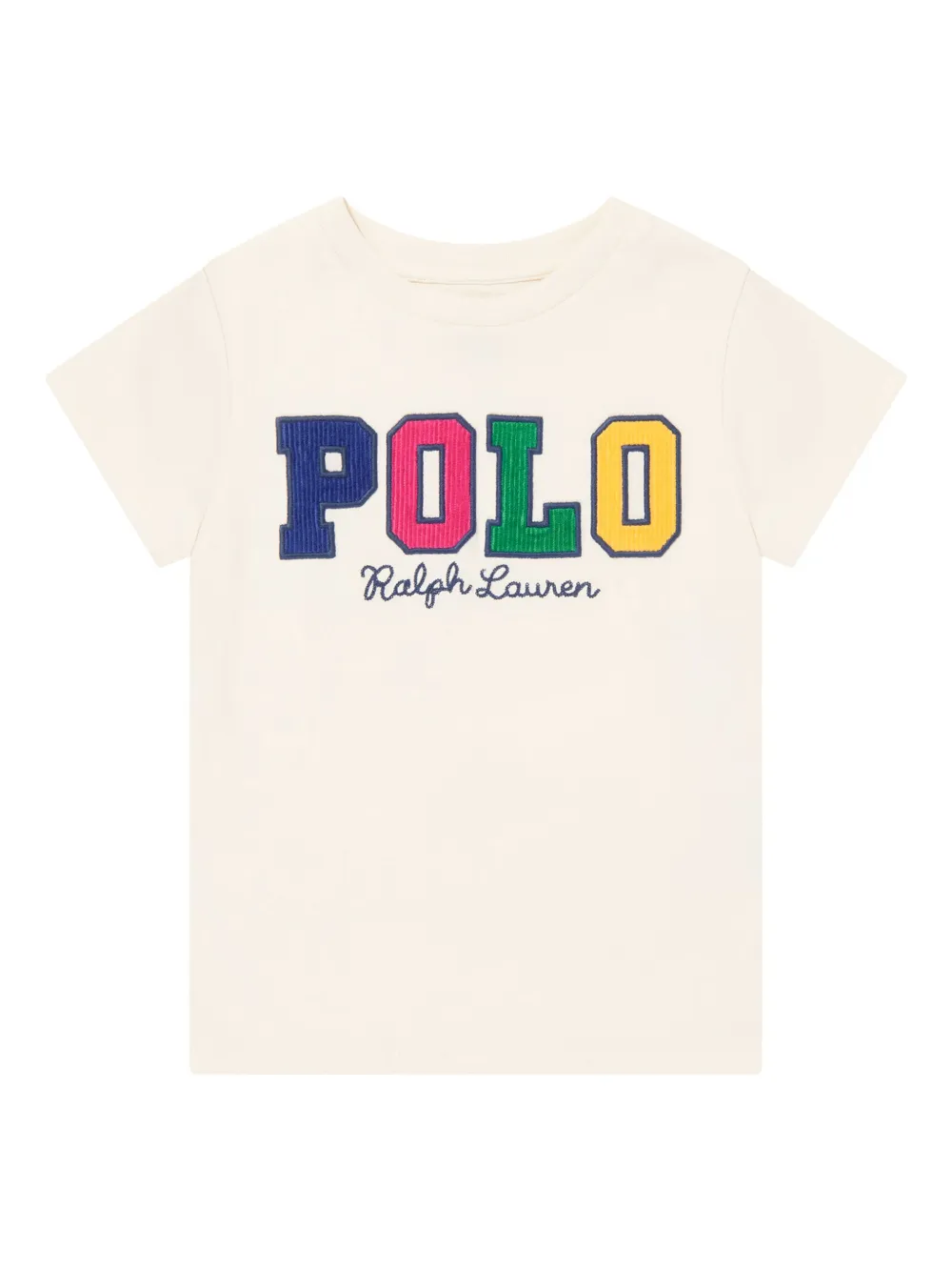 

Футболка с вышитым логотипом POLO RALPH LAUREN KIDS, нейтральный
