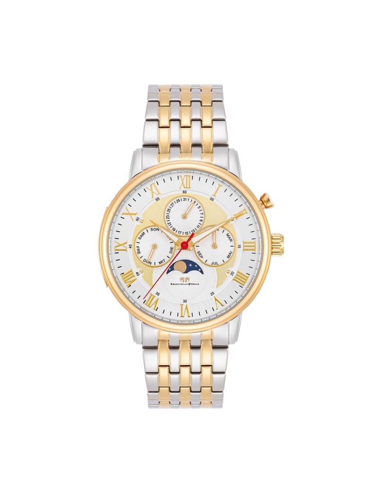 

Rhodenwald & Söhne Часы Moontime II из нержавеющей стали, серебристо-желтое золото