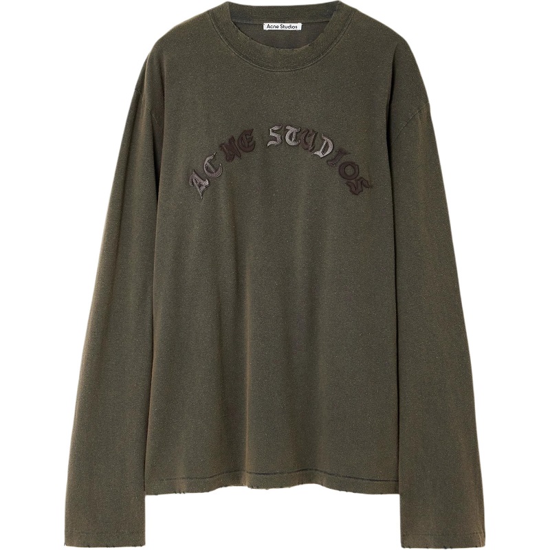 

Футболка с длинными рукавами и детальным логотипом Acne Studios, Faded Black