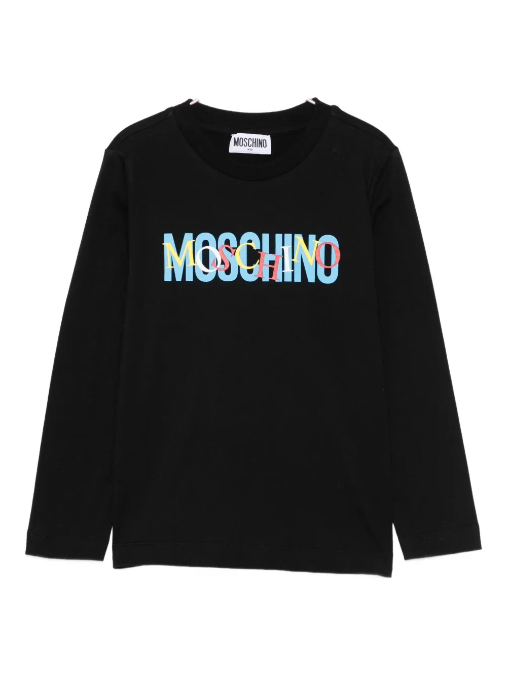 

Футболка с длинными рукавами и принтом логотипа Moschino Kids, черный