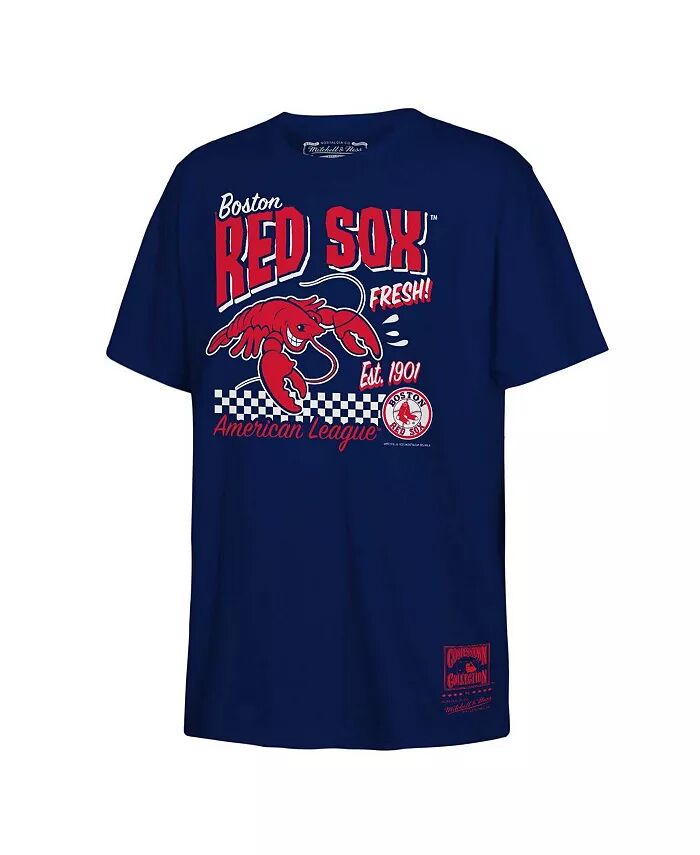 

Футболка Big Boys and Girls Navy Boston Red Sox Cooperstown Collection Food Concessions Mitchell & Ness